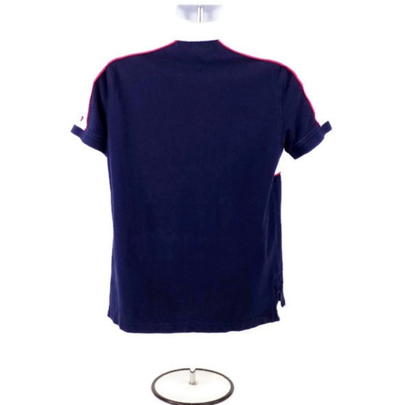 Vintage Tommy Hilfiger Blue Spell Out Custom Fit Short Sleeve Polo Shirt Mens M - Picture 4 of 8